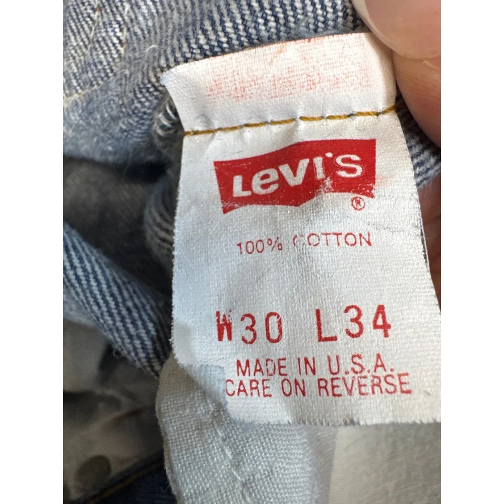 Vintage Levis 501 Acid Wash Jeans Made in USA Mens 30x34 Blue Button Fly Denim